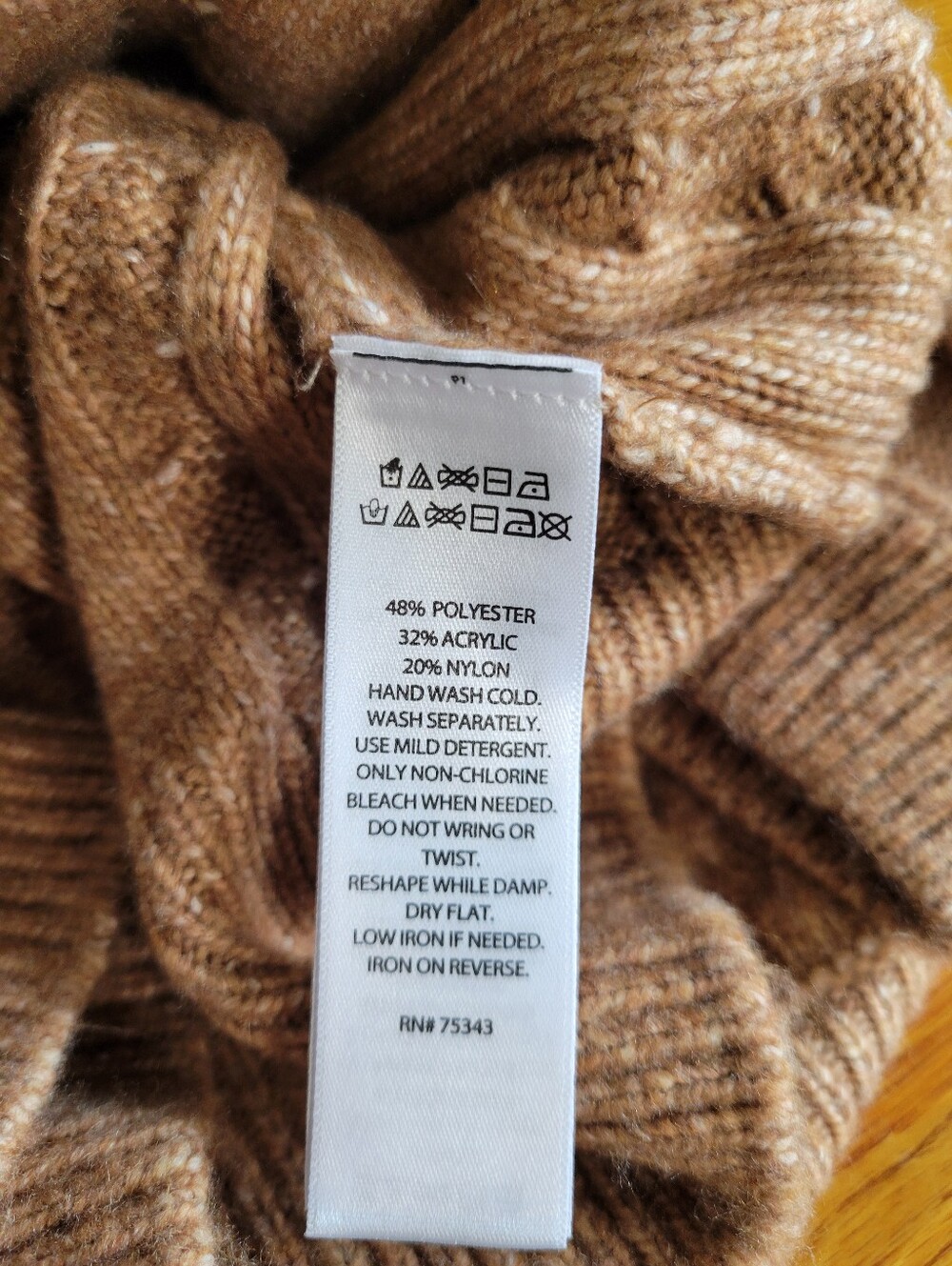 Cupcakes & Cashmere Cable Knit V-Neck Sweater Vest in Camel - Picture 5 of 5